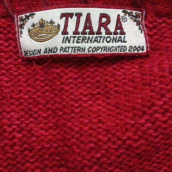 Tiara International vintage zip front sweater cardigan casual fall Sz L EUC - Picture 6 of 6
